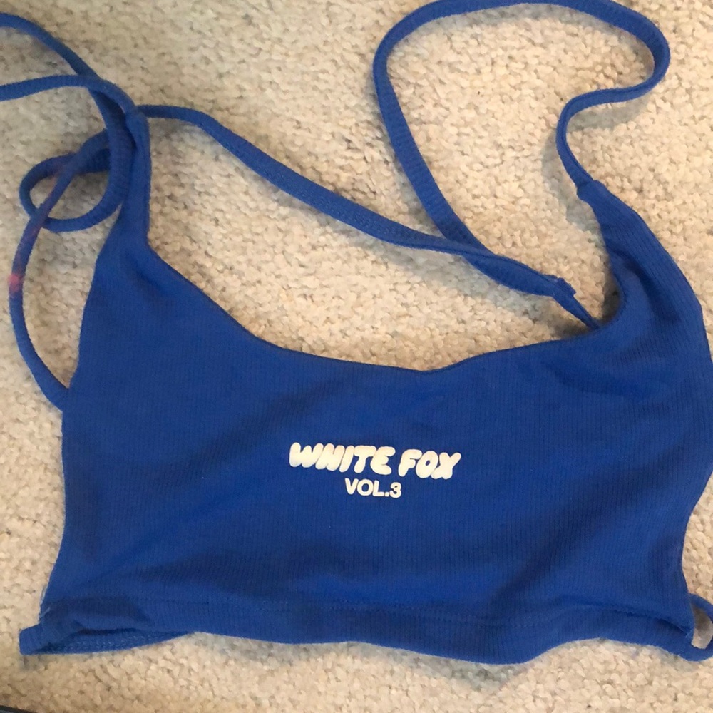 White Fox Offstage Crop in Azure